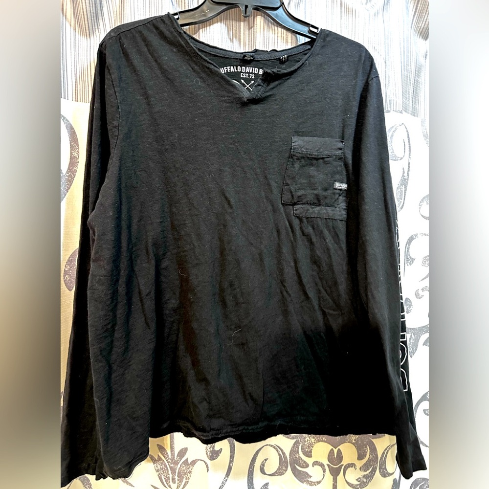 EUC Buffalo David‎ Bitton Black Long Sleeve Tee Size XL